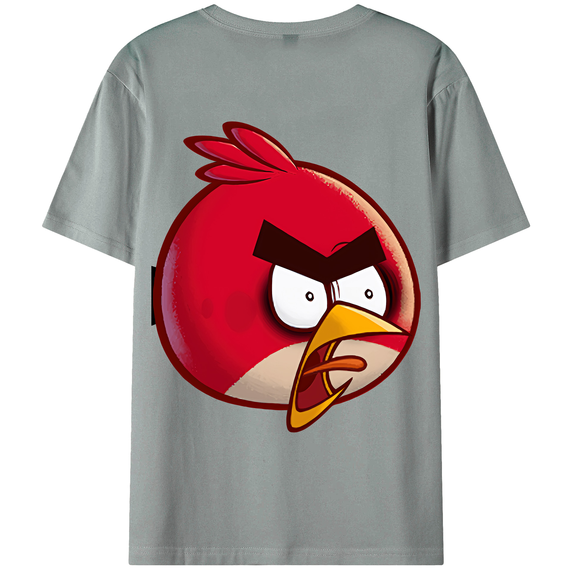 （画像用） Angry Birds アングリーバード 綿100％ メンズ半袖Tシャツ（バックプリント） 通気性